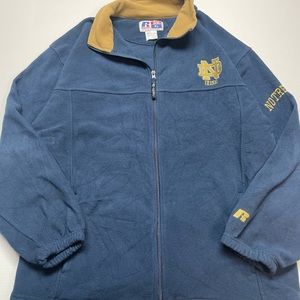Notre Dame Russell Team Issue Zip Up Fleece Size XL